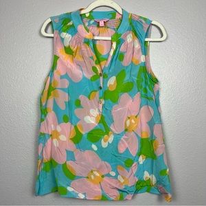 Lilly Pulitzer Silk "Houston" Sleeveless Top - Small